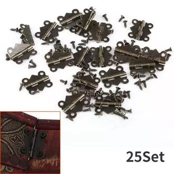 25 комплектов, 20*25 мм, 4 отверстия, петли-бабочки, античная бронза, ящик для шкафа, ювелирные изделия, деревянная коробка, винный чехол, декор, мебель 25Set