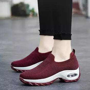 25 лет новые женские туфли большого размера на воздушной подушке с плетеными носками дышащие повседневные туфли для папы универсальные повседневные туфли с мягкой подошвой 36 чёрный