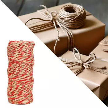 25 м льняная нить плетеная веревка карточные нити художественные произведения портативная многоцелевая бирка для вечеринки Red Wood