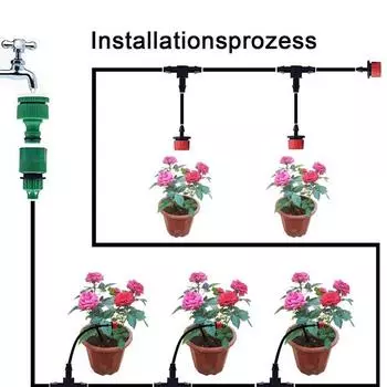 25 м с таймером, автоматическая система микрокапельного орошения, садовый распылитель, самополив, комплекты с регулируемой капельницей