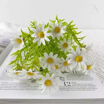 25 Mesh Youle Chrysanthemum Simulation Flower Home Decoration Photography Props Wedding Camping Decoration белый