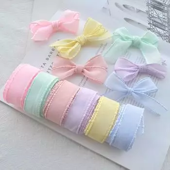 25-миллиметровая пружинная марля с барабанным краем для самодельных украшений, бантов для волос и аксессуаров