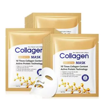 25 млx20 Коллагеновая маска для старения, сияющая маска, лифтинг, увлажняющая коллагеновая маска для лица 20 шт. One Size