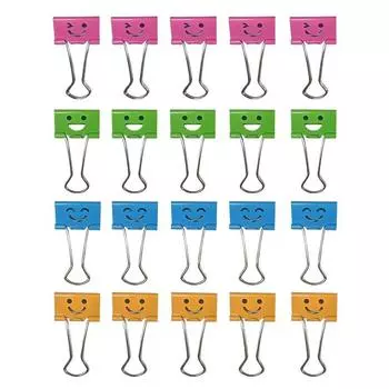 25 мм двойной универсальный переплет книга и билет улыбка 20 штук клип, милый, клип, клип, клип, дизайн,