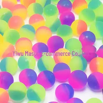 25 мм двухцветный радужный матовый эластичный мяч для детей