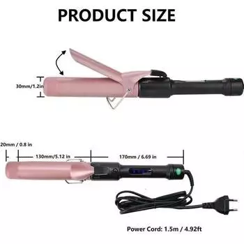 25 мм щипцы для завивки волос 1 дюйм профессиональные щипцы для завивки волос турмалиновое покрытие цилиндрический щипцы для завивки волос, ЖК-дисплей с 9 настройками нагрева AU