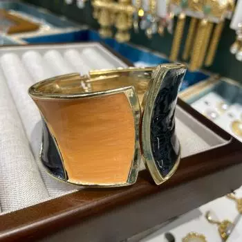 25 мм широкая версия Seiko эмалированный цветной браслет трендовый браслет с высоким чувством медное покрытие настоящее золото ювелирные изделия мода