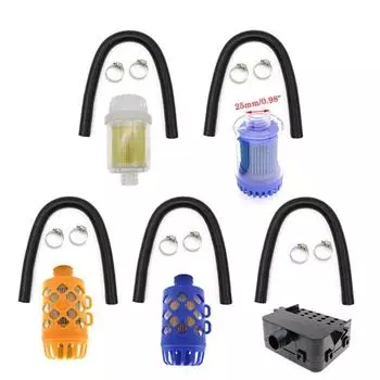 25 мм воздушный дизельный обогреватель, впускной фильтр, глушитель с впускным воздуховодом, растягивающаяся длина 60 см с зажимами для Webasto Eberspacher 5 Type