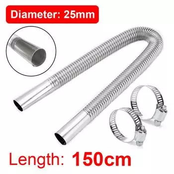 25 мм воздушный стояночный обогреватель 60 см/100 см/150 см нержавеющая сталь выхлопная труба труба подходит для воздушных дизельных стояночных баков автомобильные обогреватели аксессуары