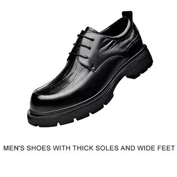 25 new leather shoes men s business dress summer leather men s casual heightening soft sole round head wedding groom shoes 38