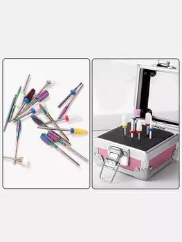 25 отверстий для хранения головок для полировки ногтей, переносной ящик для инструментов, настольная полка для отделки, подставка для дисплея белый