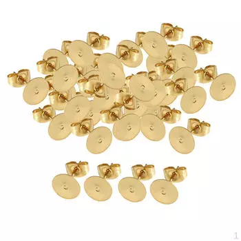 25 пар плоских сережек из нержавеющей стали с задними стенками для изготовления ювелирных изделий 4mm