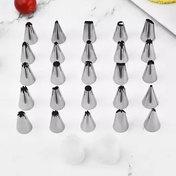 25 Pcs Stainless Steel Nozzle DIY Cake Decorating Tool Nozzle Icing Piping Pastry Nozzles Baking Cake Decoration Tool Gift Box