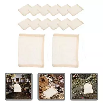 25 Pcs Tea Infuser Bags Pure Cotton Gauze Soup 25pcs Traditional Chinese Medicine Convenient Filter 20X15X1CM белый