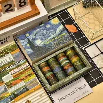 25 рулонов клейкой ленты Van Gogh Washi Tapes Journaling Supplies Washi Tape Oil Painting Diary Cinta Adhesiva Decorativa Scrapbooking Washitape