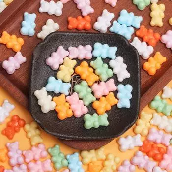 25 шт. 11*18 мм модные однотонные бусины-медведи россыпью DIY ювелирные аксессуары мобильный телефон цепочка браслет серьги материалы для изготовления