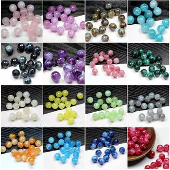 25 шт. 12 мм, тонкие блестящие круглые бусины из смолы с прямым отверстием, синий эффект звездного неба, браслет «сделай сам», материал из бисера светло-синий