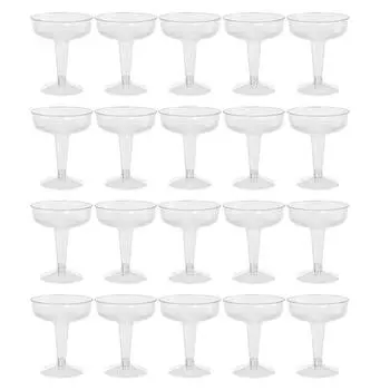 25 шт. 140 мл пластиковые фужеры для шампанского одноразовые прозрачные пластиковые бокалы для шампанского для вечеринок прозрачные пластиковые стаканчики рождественские принадлежности для вечеринок 25pcs прозрачный