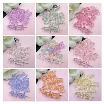 25 шт. 17*22 мм модные акриловые прозрачные хрустальные бусины с медведем «сделай сам», ожерелье, браслет, ювелирный материал розовый