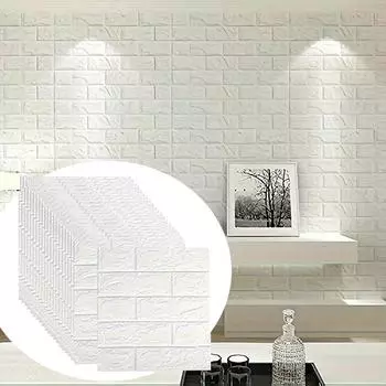 25 шт. 3D кирпичные обои, самоклеящиеся, водонепроницаемые, из пенополиэтилена, под покраску, настенные панели для спальни, телевизора, стены, украшения дома 25pcs белый