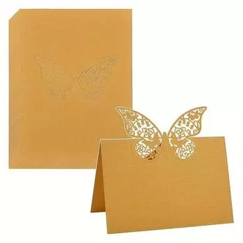 25 шт. 3D визитки с бабочками, золотые визитки, лазерная резка, дизайн, карточки для стола, имя гостя, сервировка стола, прием, еда, логотип 25pcs