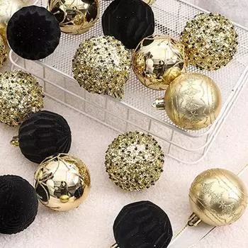 25 шт. 6 см Рождественский бархатный шар-подвеска Пластиковые небьющиеся рождественские подвесные шары Флокированные многоразовые елочные украшения OTHER
