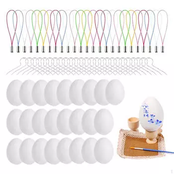 25 шт. белых пасхальных яиц, набор для поделок своими руками, имитация украшений, расписанных для праздника