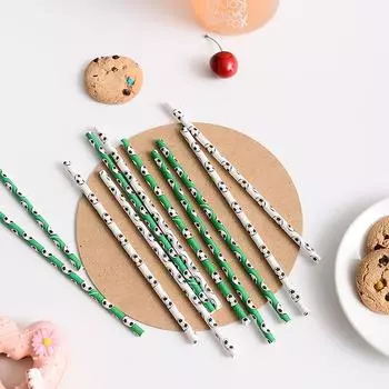 25 шт. бумажные трубочки для питья в виде футбольного мяча, футбольные вечерние трубочки, биоразлагаемые одноразовые трубочки, декор для вечеринки в стиле футбола разноцветный