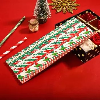 25 шт. бумажные трубочки для питья, полосатые трубочки для рождественских свадеб, с днем рождения, вечеринок, тортов, соломинки для украшения