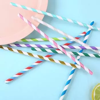 25 шт. Бумажные трубочки Одноразовые столовые приборы Кухонные принадлежности Украшения для свадьбы, дня рождения 25pcs