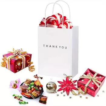 25 шт. бумажных пакетов, 5,9x3,1x8,3 дюйма, подарочные пакеты с ручками для розничной продажи, бумажные пакеты с ручками, белые сумки для покупок, творчества, вечеринок 25pcs