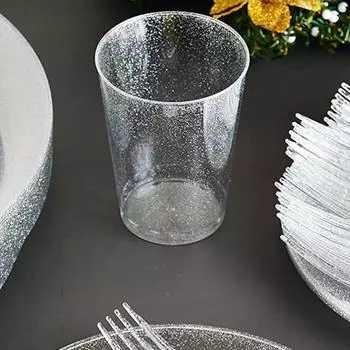 25 шт. десертных чашек, ударопрочных, красивых, разноцветных, модных, термостойких, блестящих, для напитков, ресторанных принадлежностей серебряный