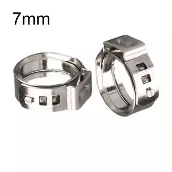 25 шт. хомутов из нержавеющей стали с одним ушком, бесступенчатые, для герметизации различных шлангов, подходят для различных диаметров шлангов 9.5MM