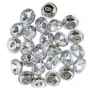 25 шт., хрустальная кнопка для украшения обивки изголовья дивана, 16 мм, серебро 18mm серебряный