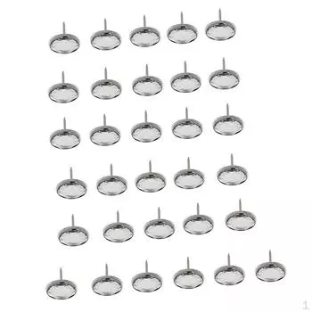 25 шт. Хрустальные пуговицы изголовья дивана, украшения для обивки ногтей, серебро 20 мм 22 мм - серебро,