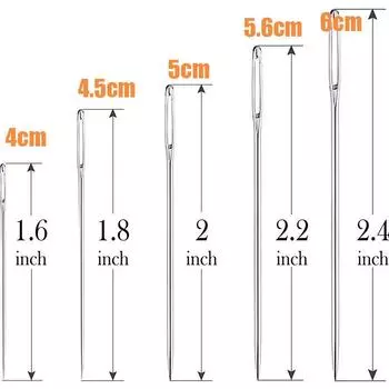 25 шт. игл из нержавеющей стали с большим ушком для шитья 25PCS серебряный