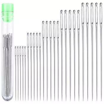 25 шт. игл с большим ушком для шитья, набор инструментов для шитья кожи ручной работы