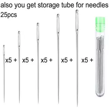 25 шт. игл с большим ушком для шитья, набор инструментов для шитья кожи ручной работы