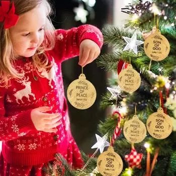 25 шт. Имена Иисуса украшения деревянные елочные украшения Имя Иисуса Адвент