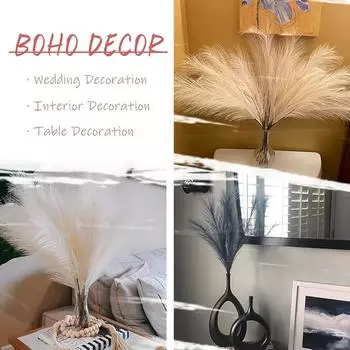 25 шт., искусственная трава из тростника, богемские сушеные растения, пластиковые имитации тростника, украшение для дома и свадьбы розовый