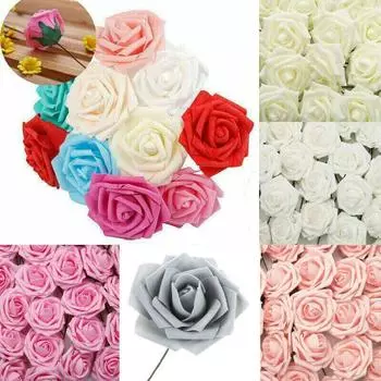 25 шт. искусственные розы цветы букет из пенополиэтилена со стеблем ручная работа свадьба невеста вечеринка декор домашний фестиваль принадлежности 25 PCS белый