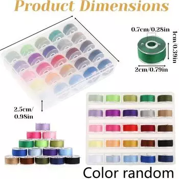 25 шт. катушки ниток полиэстеровые нитки швейные машинные катушки с ящиком для хранения для вышивки швейные нитки катушки аксессуары чёрный