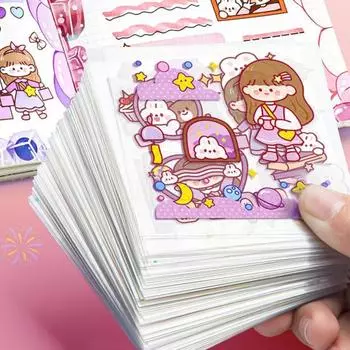 25 шт./компл. наклейка для скрапбукинга мультяшная девушка кролик тема самоклеящаяся водостойкая наклейка для дневника для домашних животных DIY принадлежности фиолетовый