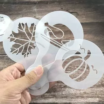 25 шт./компл., шаблон цветка кофе, День благодарения, Рождество, Хэллоуин, серия трафаретов, трафарет для торта, шаблон для скрапбукинга