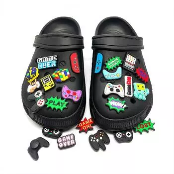 25 шт крутой геймпад из ПВХ, обувь, подвески, украшения для крокодилов, сабо, аксессуары 25pcs