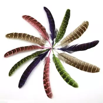 25 шт., крылья фазана, перья ручной работы, художественные украшения, аксессуары для головного убора для вечерние, Декор, сделай сам, ремесло фиолетовый