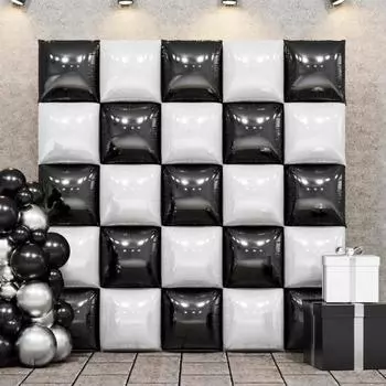 25 шт. квадратных фольгированных металлических шаров, двухсторонние воздушные шары, настенный туннель, свадьба, выпускной
