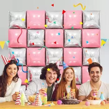 25 шт. квадратных фольгированных металлических шаров, двухсторонние воздушные шары, настенный туннель, свадебный выпускной фон, арка, гирлянда, комплект для вечеринки по случаю дня рождения A