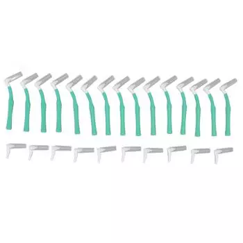 25 шт. L-образная толкающая межзубная щетка для ухода за полостью рта отбеливание зубов зубочистка зелёный