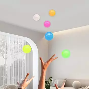 25 шт. липкие шарики светятся в темноте игрушка для снятия стресса для потолка улучшают рефлексы руки и глаза S разноцветный
